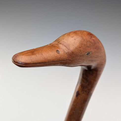 ヴィンテージ ブラウンシャフト ダッグヘッドハンドル トラベルステッキ 杖 91cm